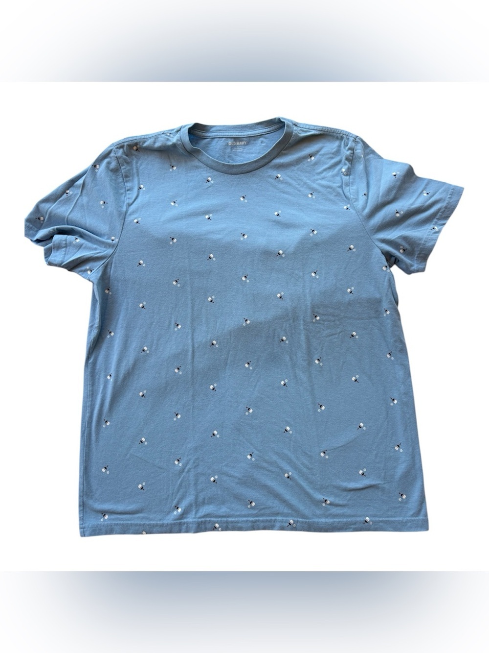 LIKE NEW Old Navy Summer Baby Blue Short Sleeve Tee Shirt Pickle Ball Emblem L